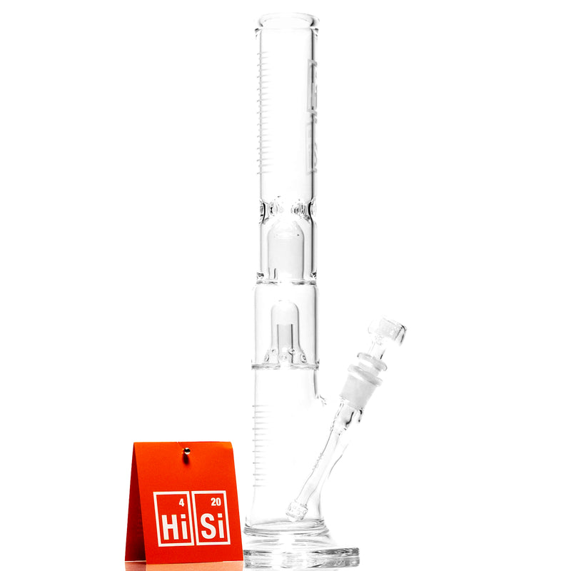 HiSi Glass - 15" Straight Tube - Jr. Double Bell Perc 2.0 - The Cave