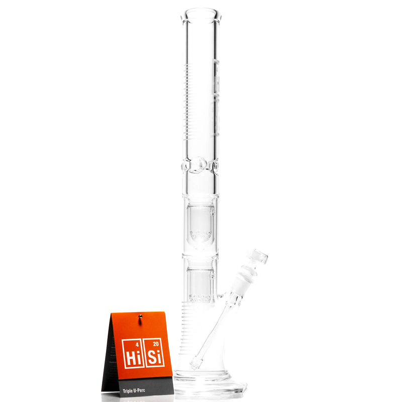 HiSi Glass - 21" Straight Tube - Triple U Perc - The Cave