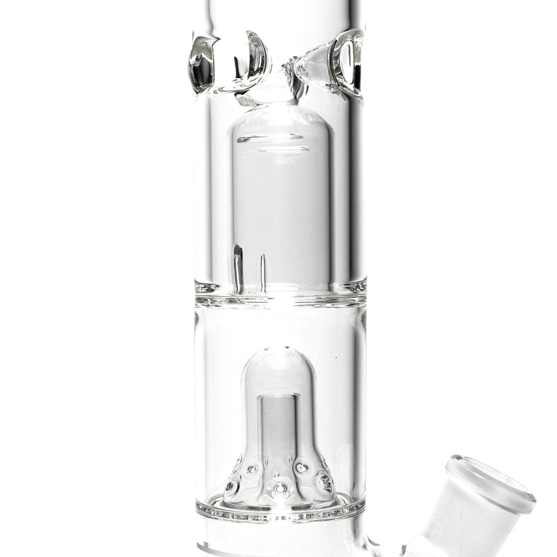 HiSi Glass - 18" Straight Tube - Double Bell Perc 2.0 - The Cave