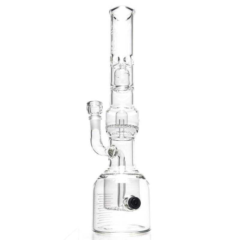 HiSi Glass - 16" - Jr. Double Geyser Perc Beaker - The Cave