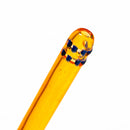 Ill Glass - Custom Mini Beaker - Transparent Orange w/ Rainbow Linework - The Cave