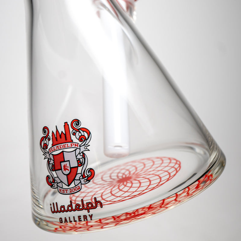 Illadelph - 45mm Beaker - Red & White 5mm - The Cave