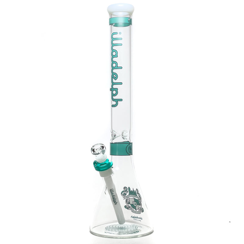 Illadelph - Medium Signature Beaker - Teal & White - The Cave