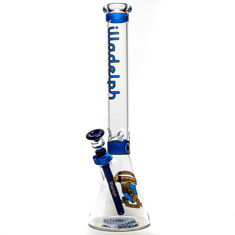 Illadelph - Medium Beaker - 20th Anniversary - Blue & Gold 5mm - The Cave