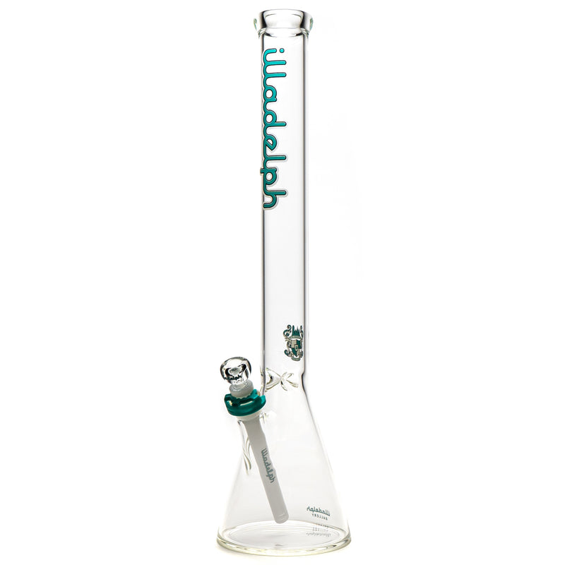 Illadelph - Tall Beaker - Aqua & White Label - The Cave