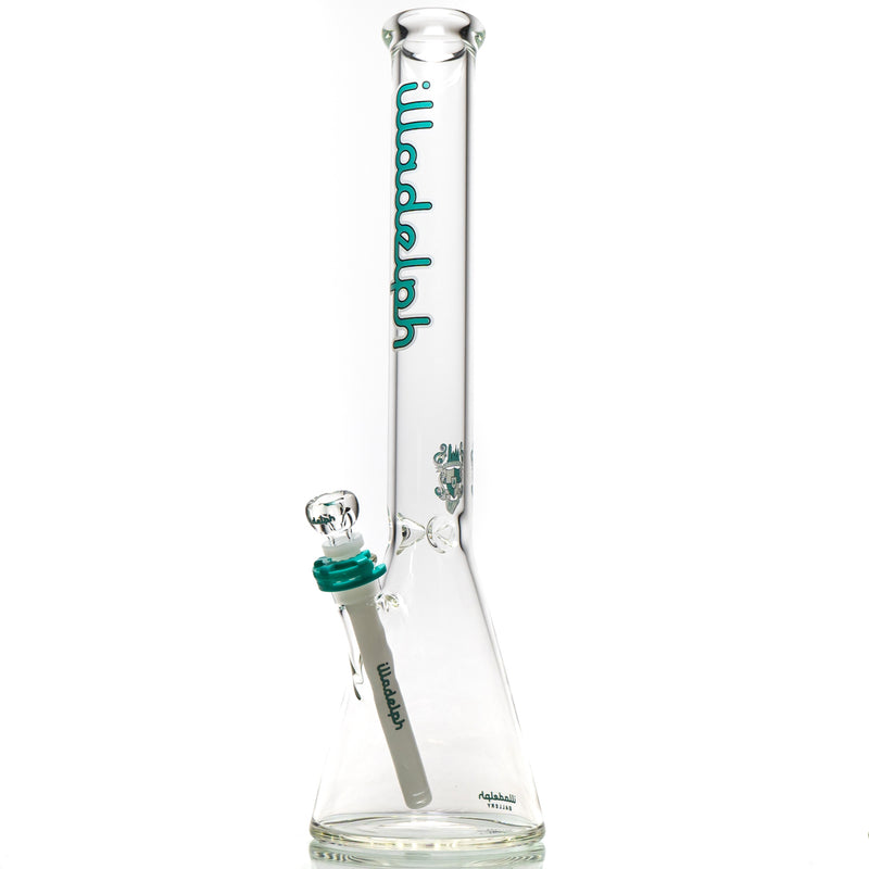 Illadelph - Medium Beaker -  Aqua & White 5mm - The Cave