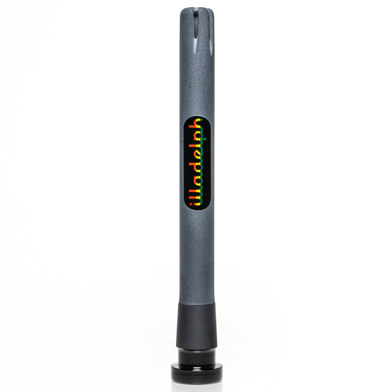 Illadelph - 6 Slit Downstem - Frosted Black w/ Rasta Label - The Cave