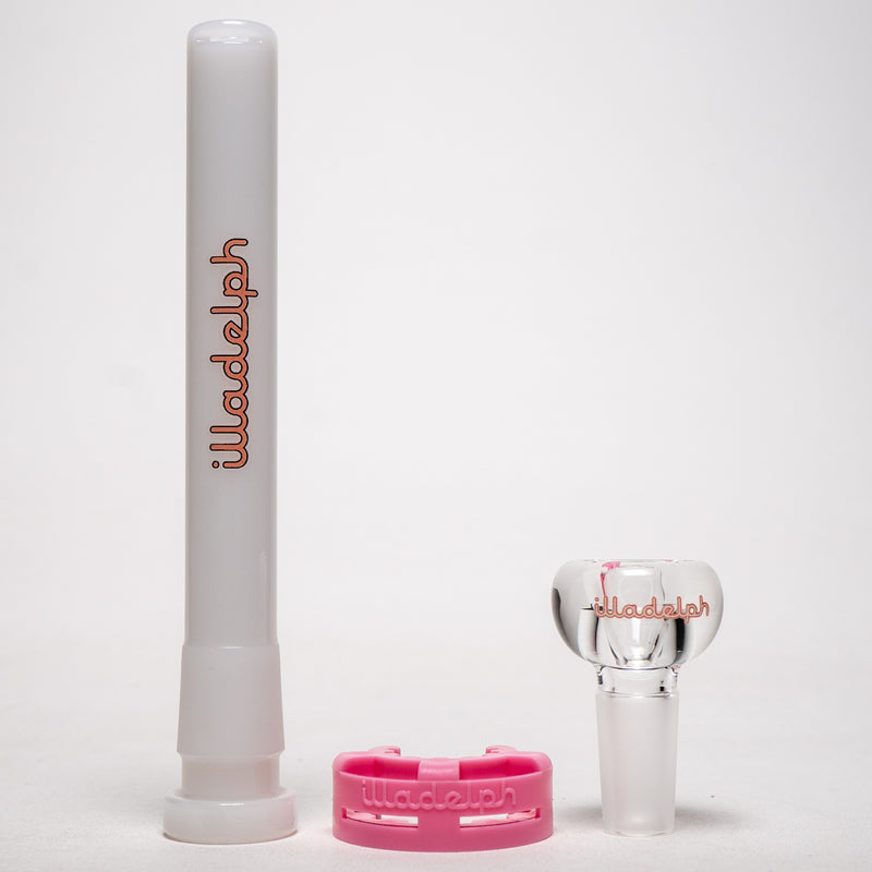 Illadelph - 45mm Beaker - Pink & White 5mm - The Cave