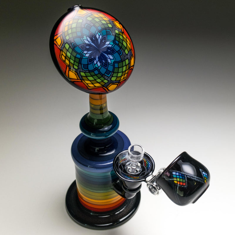 Jred - Rainbow Hatchet Encalmo Bubbler - The Cave