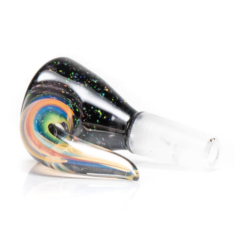 Jakers Glass - Worked Mini Beaker - Crushed Opal & Rainbow Wag - The Cave