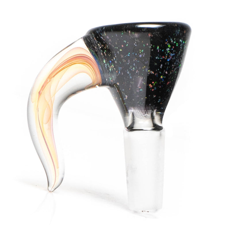 Jakers Glass - Worked Mini Beaker - Crushed Opal & Rainbow Wag - The Cave