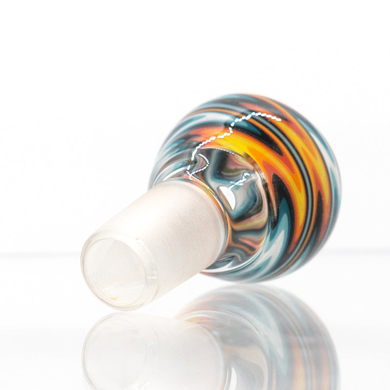 K2 Glass - Worked Slide - 14mm - Fire & Ice Wag