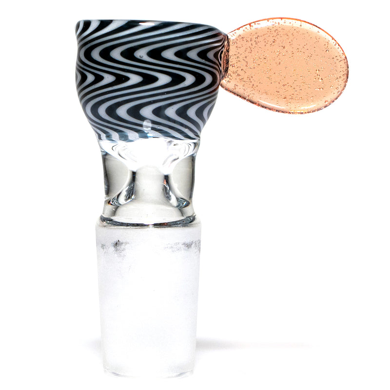 K2 Glass - Worked Snap Slide - 14mm - Jailhouse Wag w/ CFL Sunset Slyme Handle