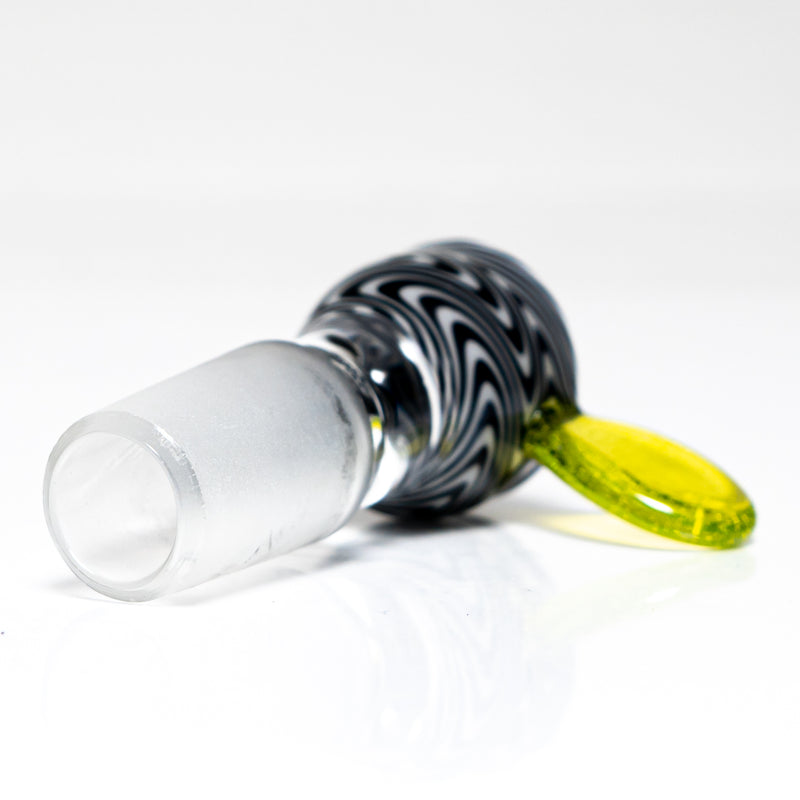 K2 Glass - Worked Snap Slide - 14mm - Jailhouse Wag w/ CFL Sunset Slyme Handle