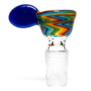K2 Glass - Worked Snap Slide - 14mm - Rainbow Wag w/ Neptune Handle - The Cave