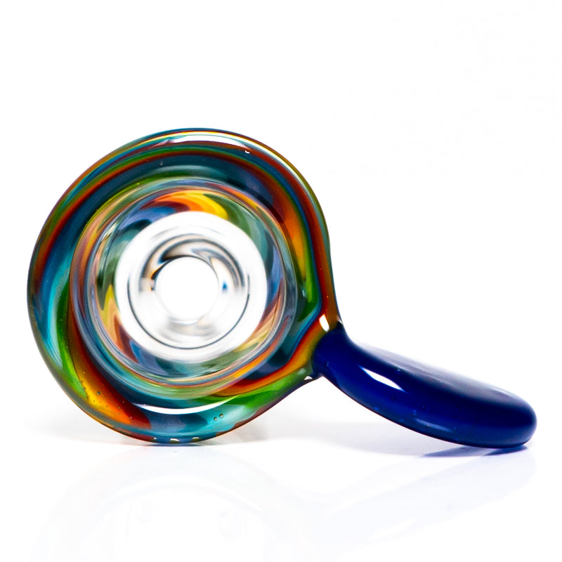 K2 Glass - Worked Snap Slide - 14mm - Rainbow Wag w/ Neptune Handle - The Cave