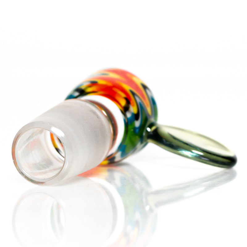 K2 Glass - Worked Snap Slide - 14mm - Fire & Earth Wag w/ CFL Potion Handle