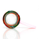 K2 Glass - Worked Snap Slide - 14mm - Fire & Earth Wag w/ Pink Cadillac Handle - The Cave