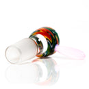 K2 Glass - Worked Snap Slide - 14mm - Fire & Earth Wag w/ Pink Cadillac Handle - The Cave