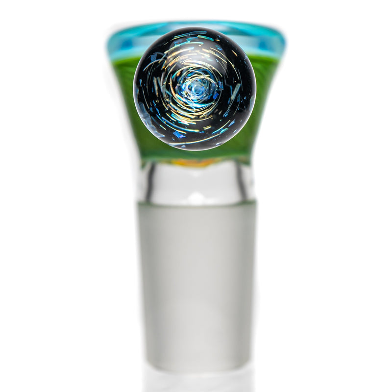 Keys Glass - Martini Slide - 18mm - Dichro - Green & Meta-Terrania - The Cave