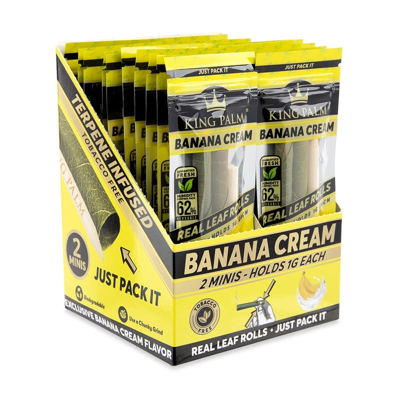 King Palm - Mini Rolls - 2 Pack - Banana Cream - 20 Pack Box - The Cave