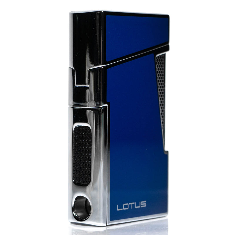 Lotus Torch - Apollo L4870 - Dual Flame Torch Lighter & Punch - Blue & Chrome - The Cave