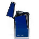 Lotus Torch - Apollo L4870 - Dual Flame Torch Lighter & Punch - Blue & Chrome - The Cave