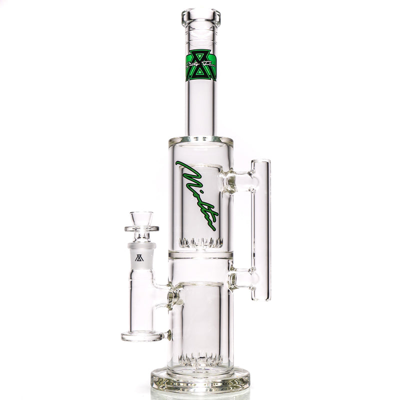 Moltn Glass - Sixty Five - Double Can Perc - Green Sig. - The Cave