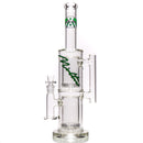 Moltn Glass - Eighty - Double Can Perc - Green Sig. - The Cave
