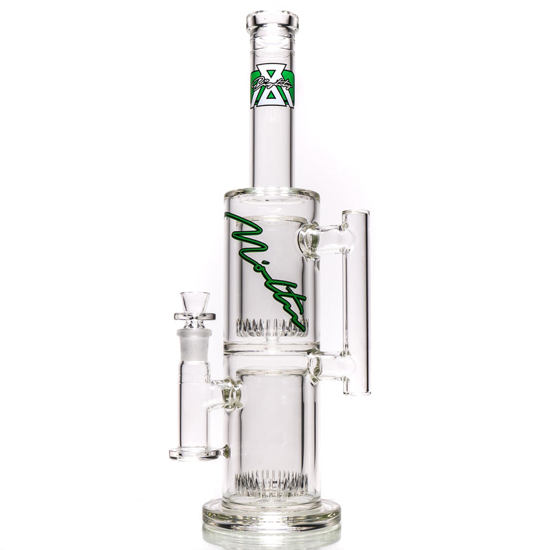 Moltn Glass - Eighty - Double Can Perc - Green Sig. - The Cave