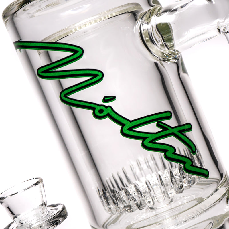 Moltn Glass - Eighty - Double Can Perc - Green Sig. - The Cave