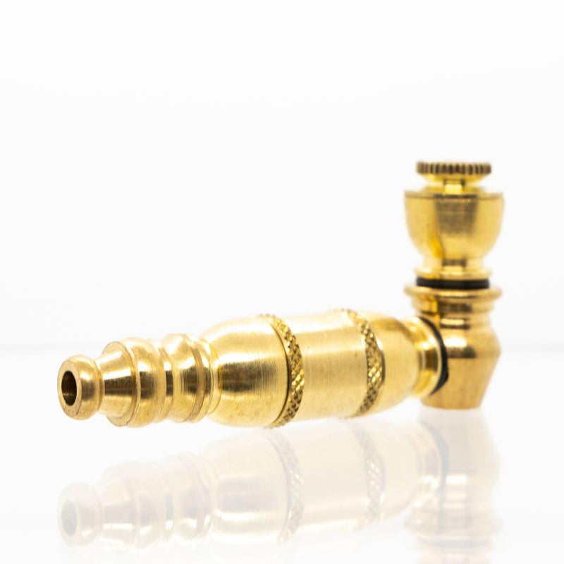 Metal Pipe - Mini - Double Chamber - Brass - The Cave