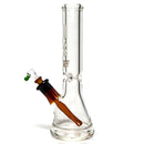 US Tubes - 13" Beaker 50x9 - White & Brown Vertical Label w/ Amber Joint - The Cave