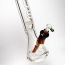 US Tubes - 13" Beaker 50x9 - White & Brown Vertical Label w/ Amber Joint - The Cave