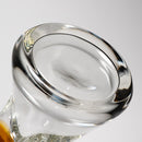 US Tubes - 13" Beaker 50x9 - White & Brown Vertical Label w/ Amber Joint - The Cave