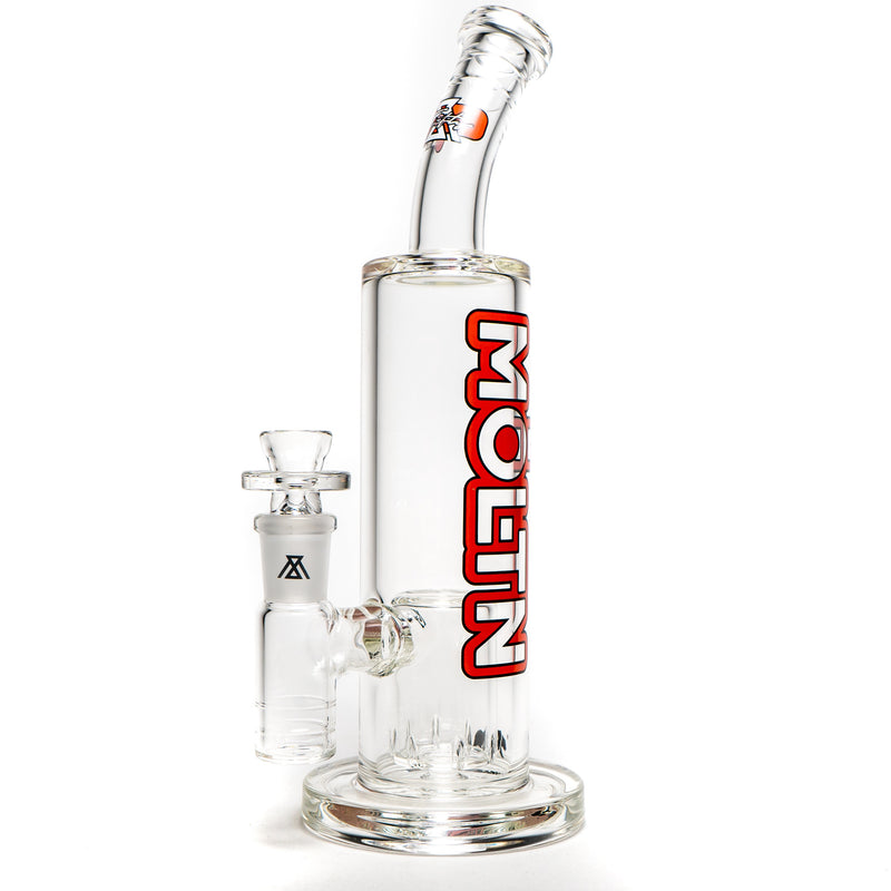 Moltn Glass - Fifty Bubbler - Tall - Can Perc - Red Outline Label - The Cave