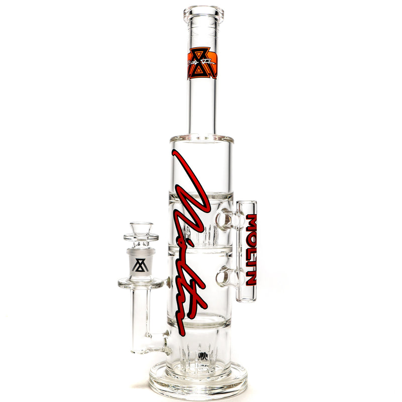 Moltn Glass - Sixty Five - Double GÿZR Perc - Red Signature Label - The Cave