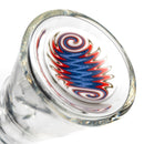 Nes Glass - Mini Tube - Reversal Bottom - Fire Water w/ Red & Purple Wag - The Cave