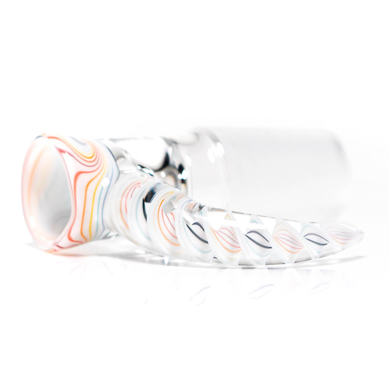 Pho_Sco - Single Hole Linework Horn Slide - 18mm - White Rainbow