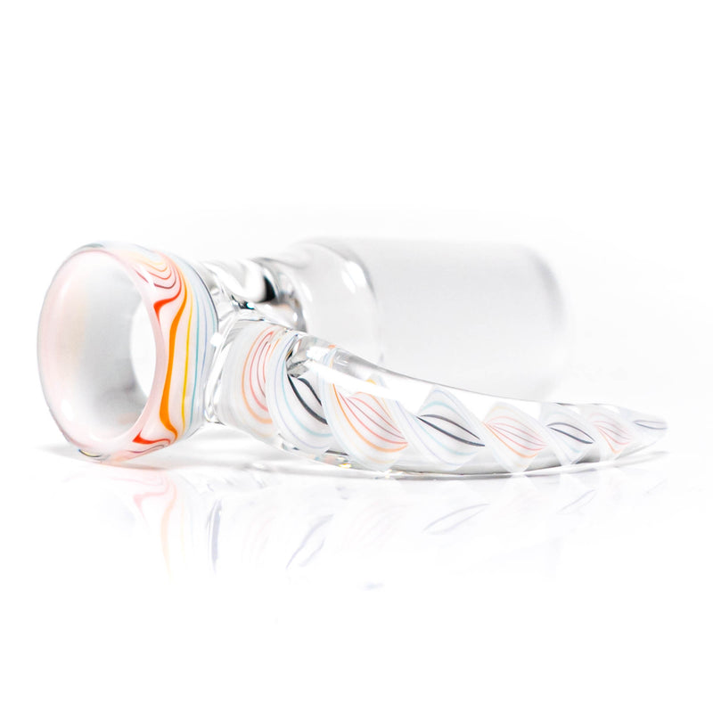 Pho_Sco - Single Hole Linework Horn Slide - 18mm - White Rainbow