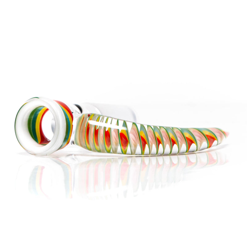 Pho_Sco - Single Hole Linework Horn Slide - 14mm - Rainbow Rasta