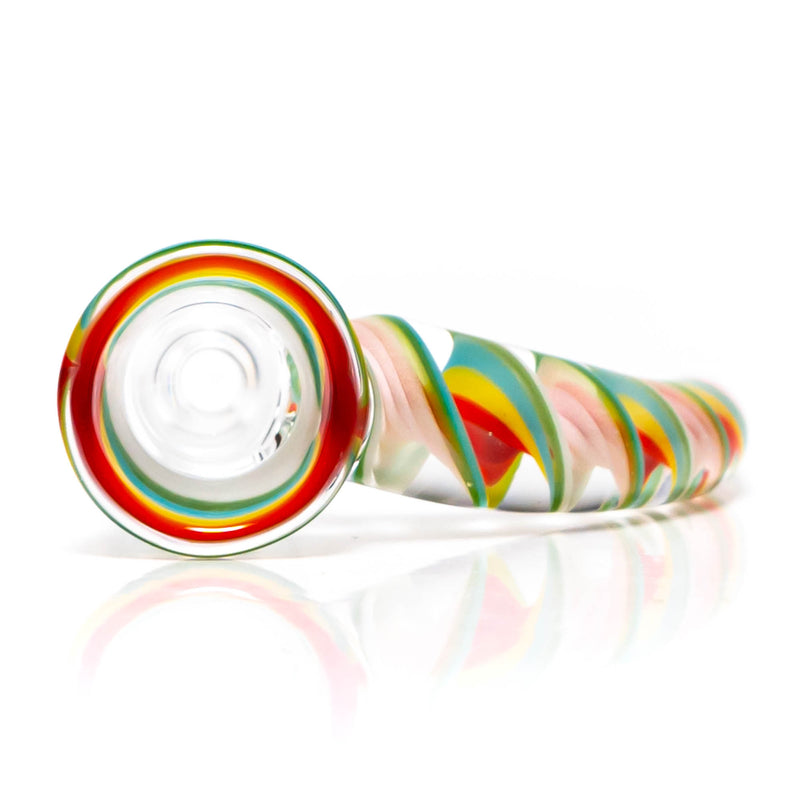 Pho_Sco - Single Hole Linework Horn Slide - 14mm - Rainbow Rasta