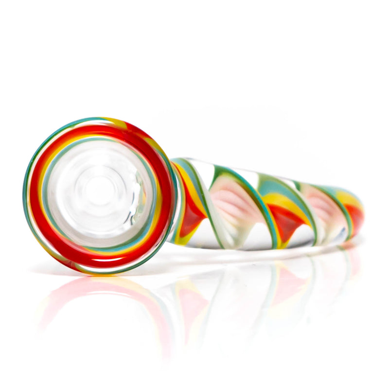 Pho_Sco - Single Hole Linework Horn Slide - 14mm - Rainbow Rasta