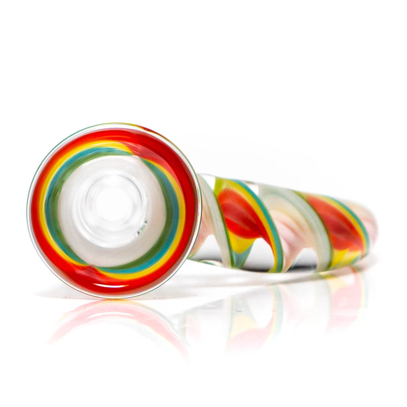 Pho_Sco - Single Hole Linework Horn Slide - 14mm - Rainbow Rasta