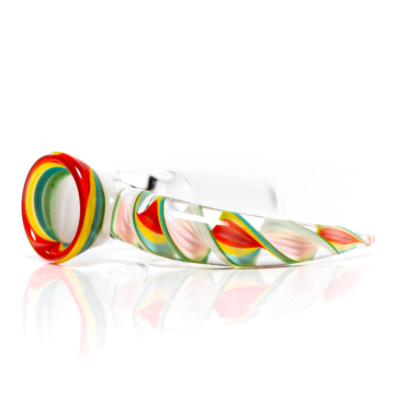 Pho_Sco - Single Hole Linework Horn Slide - 14mm - Rainbow Rasta