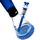 Phoenix Star - 16" Beaker w/ Ice Pinch - 7mm - Blue & Black - The Cave