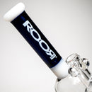 ROOR.US - Fixed Single Chamber Bubbler - Barrel Perc - Cobalt & White - White Label - The Cave