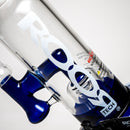ROOR.US - Fixed Single Chamber Bubbler - Barrel Perc - Cobalt & White - White Label - The Cave