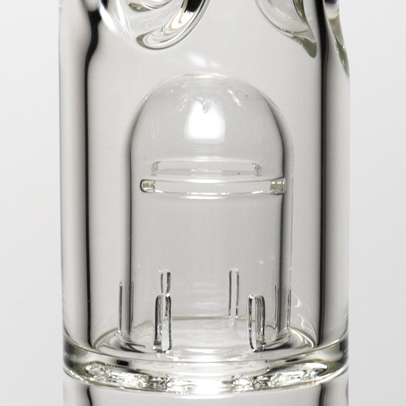 ROOR - 21" Inline Tube w/ Barrel Perc - Smokey Grey & White w/ Black & White Label - The Cave