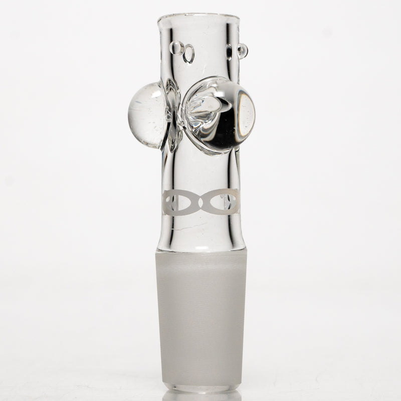 ROOR - 21" Inline Tube w/ Barrel Perc - Smokey Grey & White w/ Black & White Label - The Cave